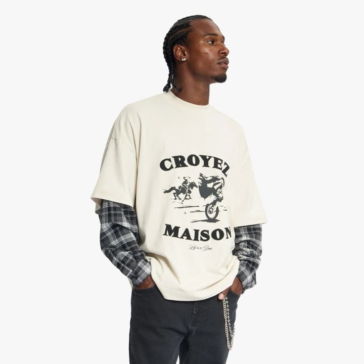 Croyez Layered Race Longsleeve T-shirt Off White