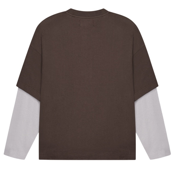 Croyez Montagne Double Sleeve Longsleeve T-shirt Bruin