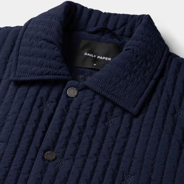 Daily Paper Shield Quilted Jack Donker Blauw