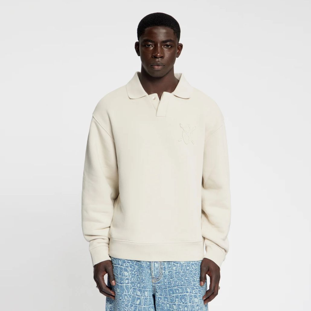Daily Paper Oversized Shield Polo Sweater Beige
