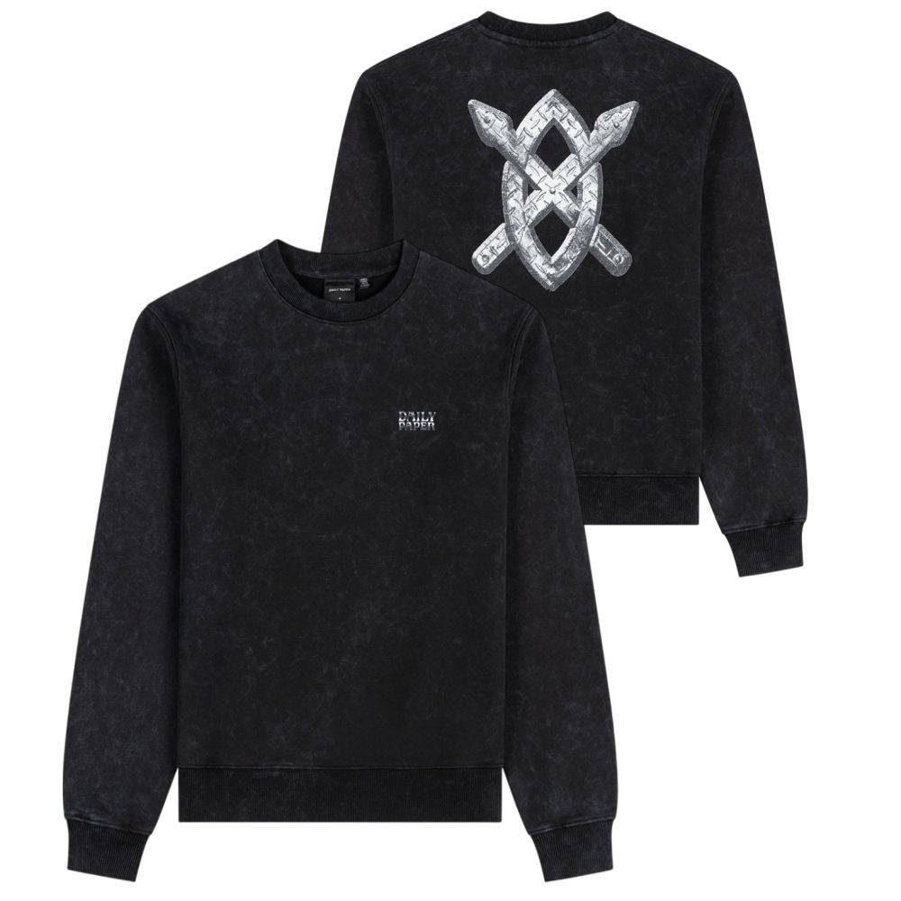 Daily Paper Textured Metallic Shield Sweater Zwart