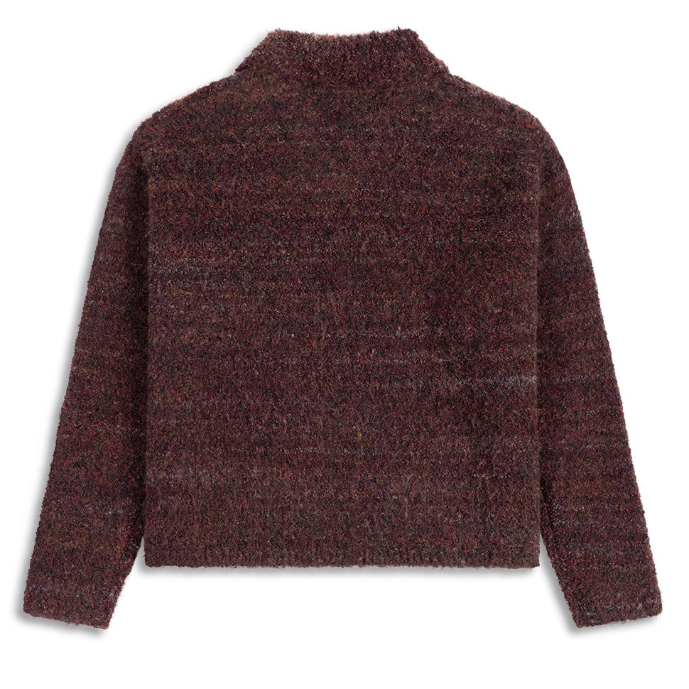 Daily Paper Textured V-Neck Knit Sweater Bordeaux