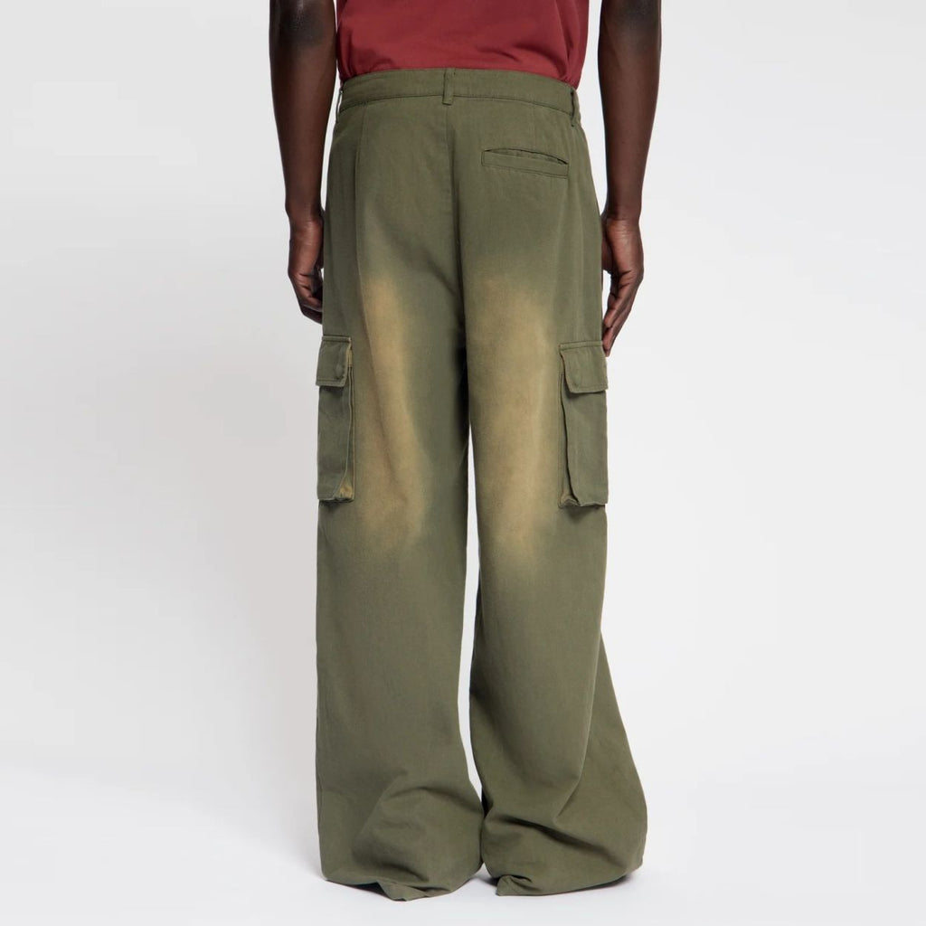 Daily Paper Washed Two Pocket Cargo Broek Donker Groen