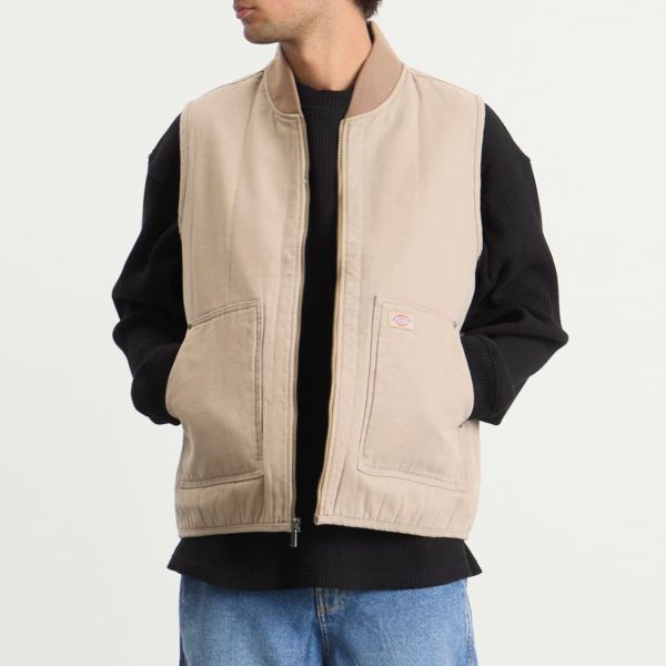 Dickies Quilted Canvas Vest Beige