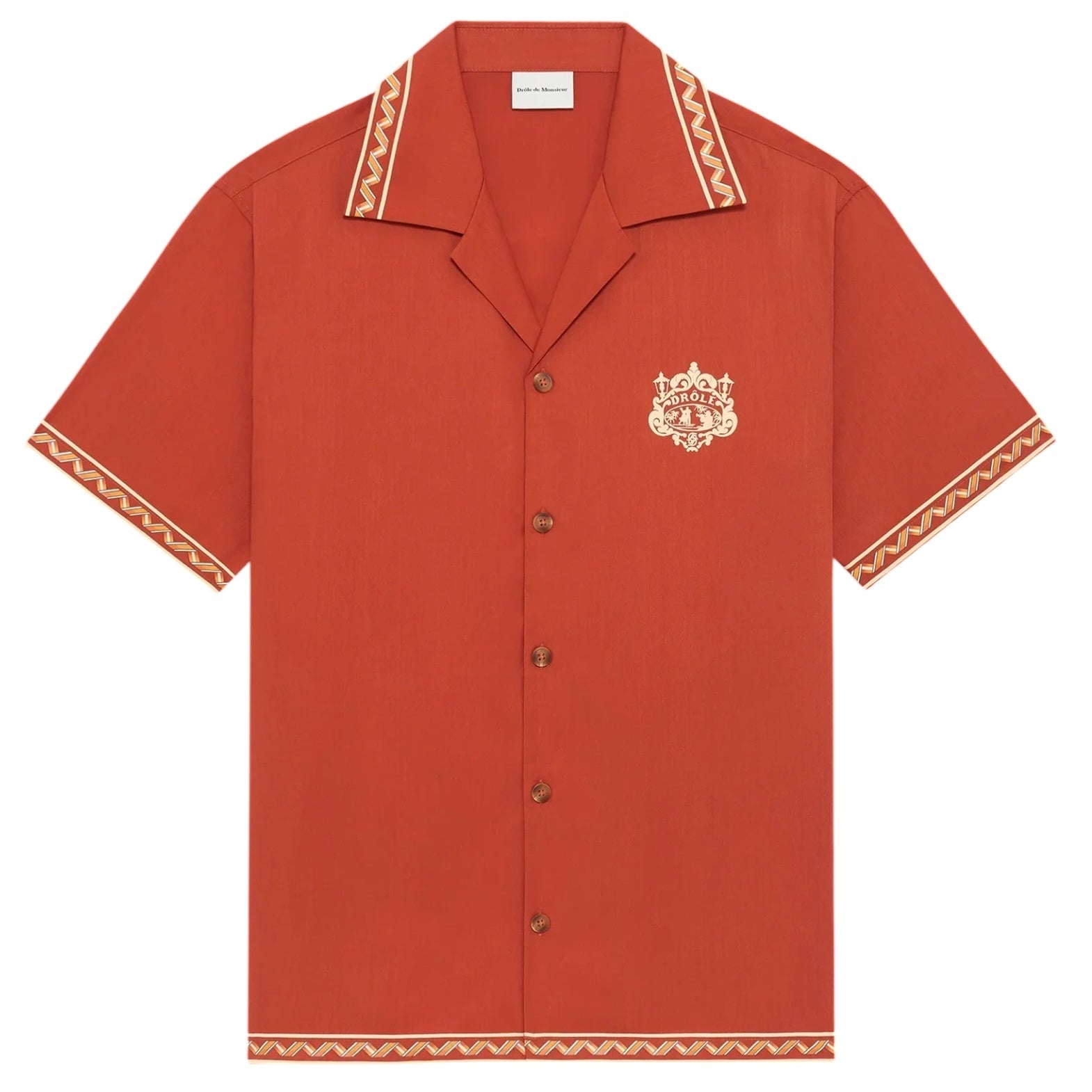 Drôle De Monsieur Brodée Danseurs Overhemd Rood