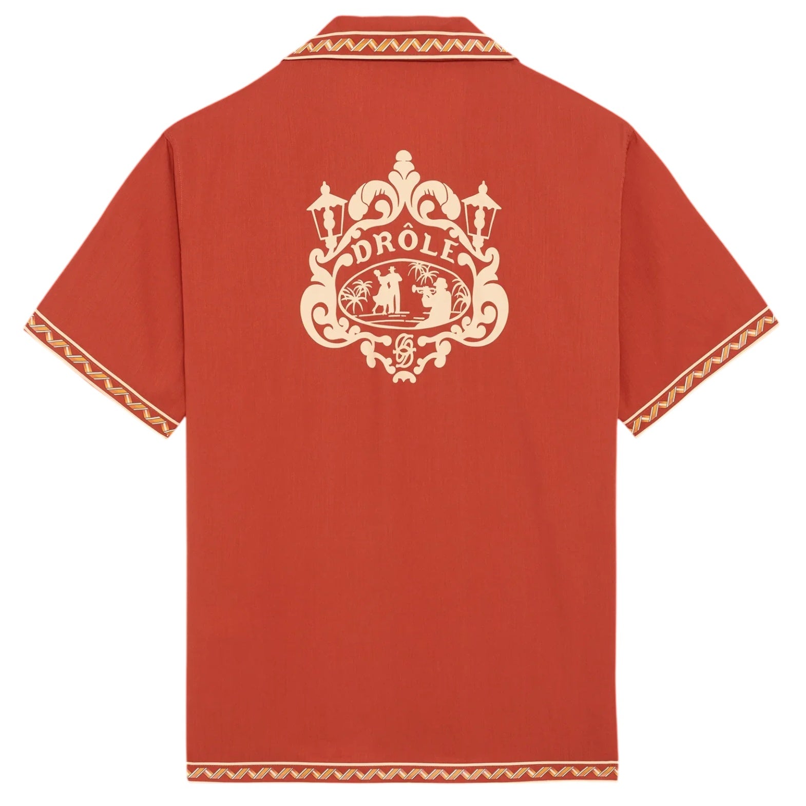 Drôle De Monsieur Brodée Danseurs Overhemd Rood