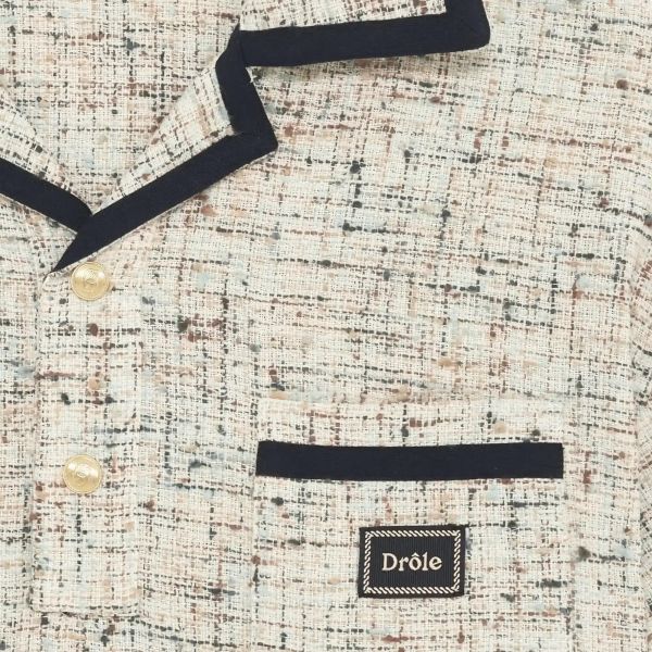 Drôle De Monsieur Drôle Tweed Polo Off White