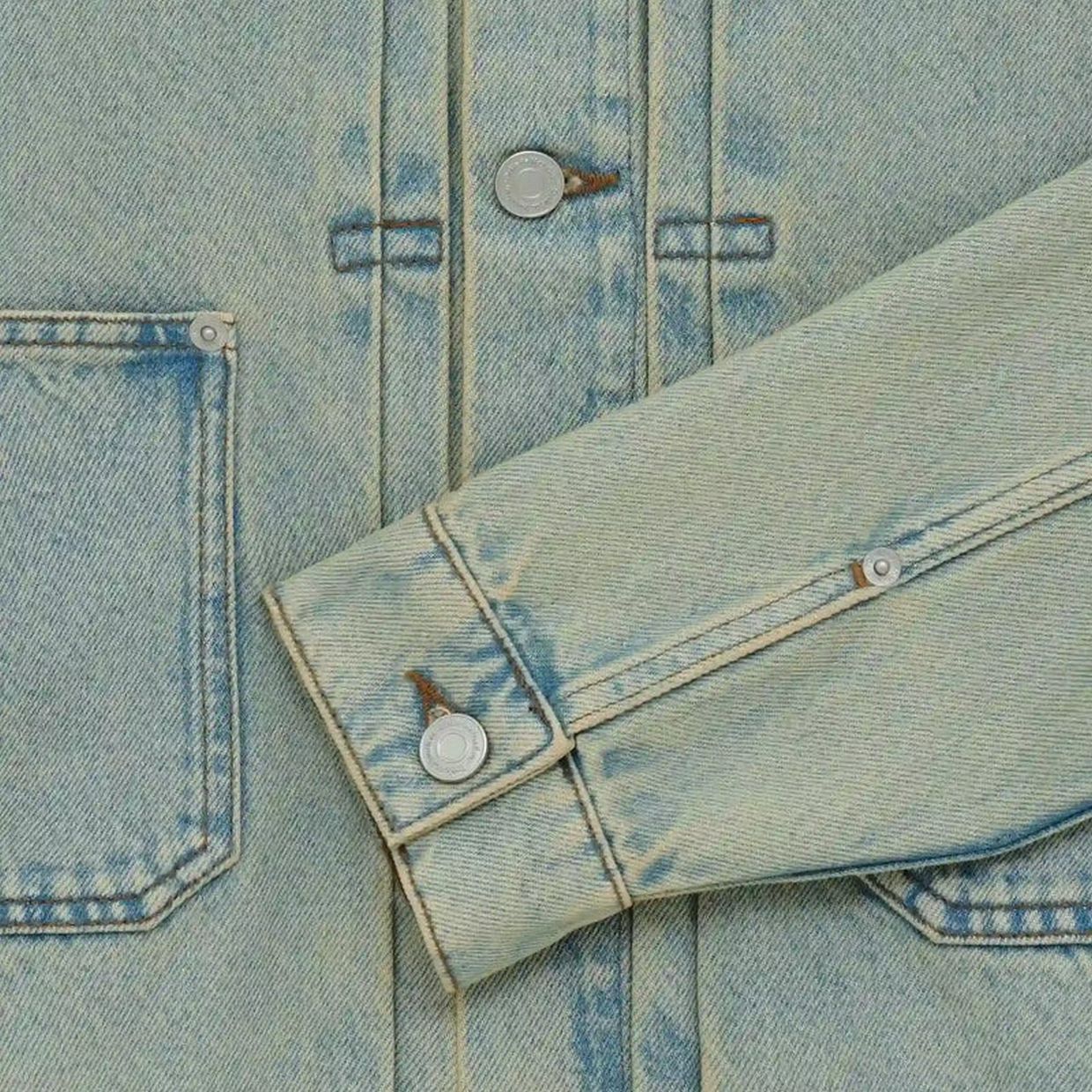 Drôle De Monsieur Dusty Brodée Fleurs Spijkerjas Blauw