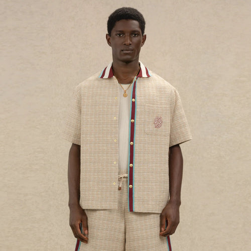 Drôle De Monsieur en Tweed D Miroir Overhemd Beige