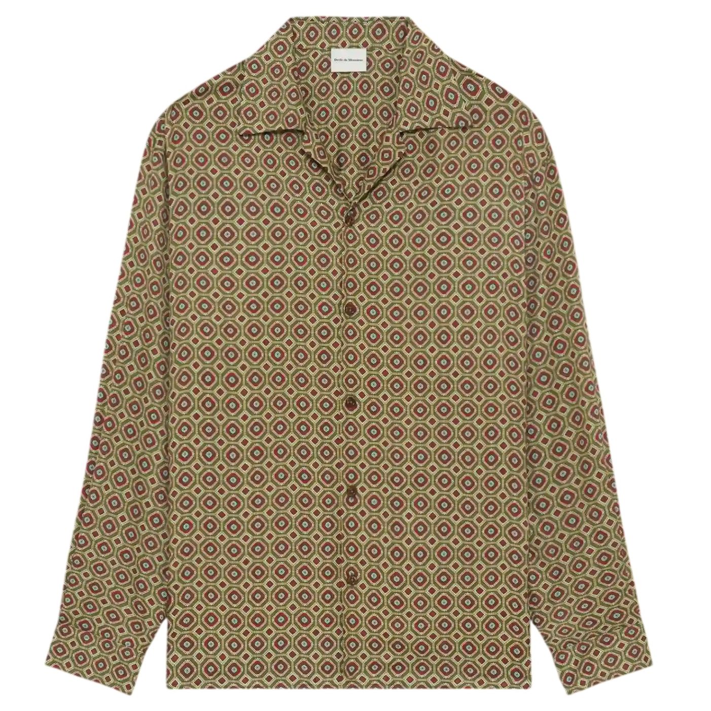 Drôle De Monsieur Geometric Overhemd Donker Groen
