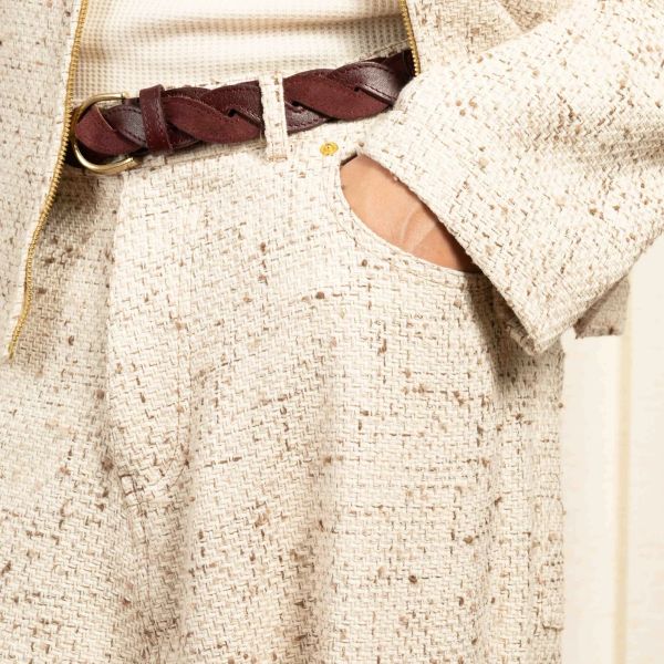 Drôle De Monsieur Golfeur Tweed Pantalon Off White