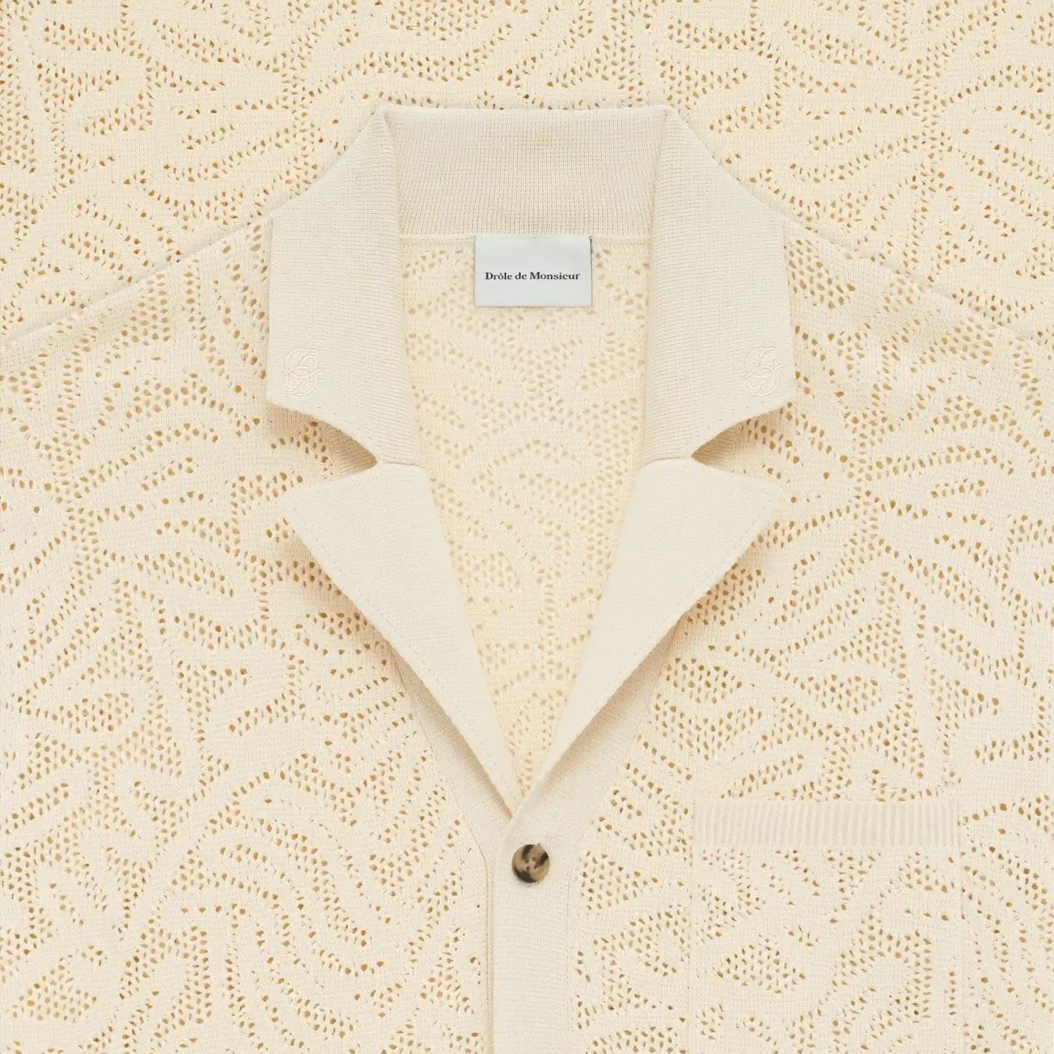 Drôle De Monsieur Maille Dentelle Overhemd Off White