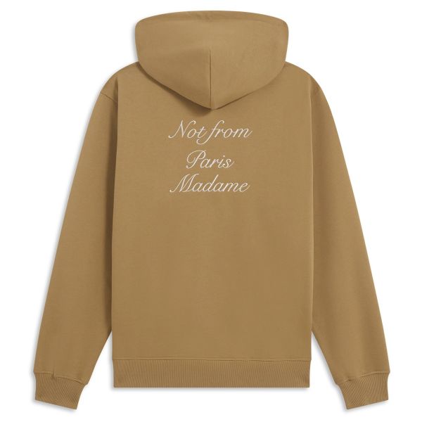 Drôle De Monsieur Slogan Calligraphy Hoodie Bruin