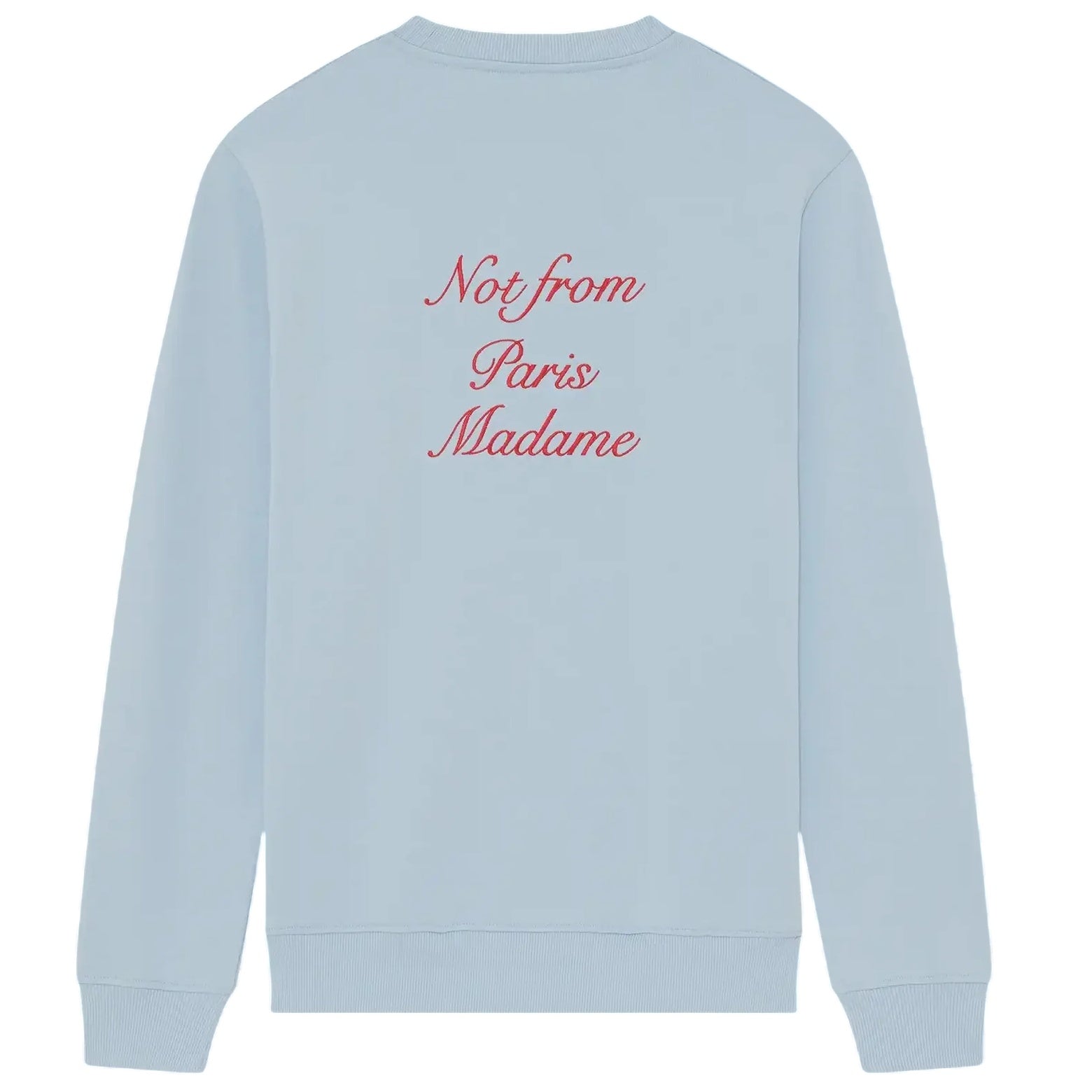 Drôle De Monsieur Slogan Calligraphy Sweater Licht Blauw