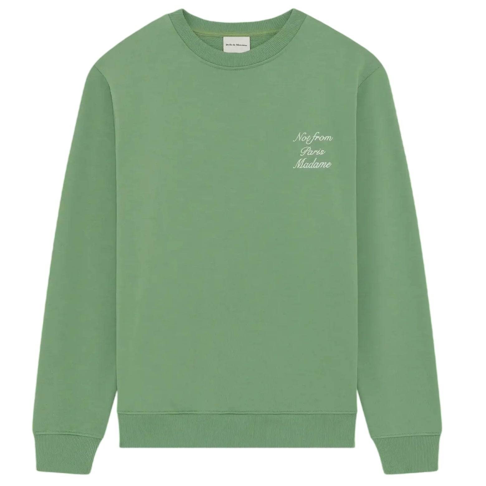 Drôle De Monsieur Slogan Calligraphy Sweater Licht Groen