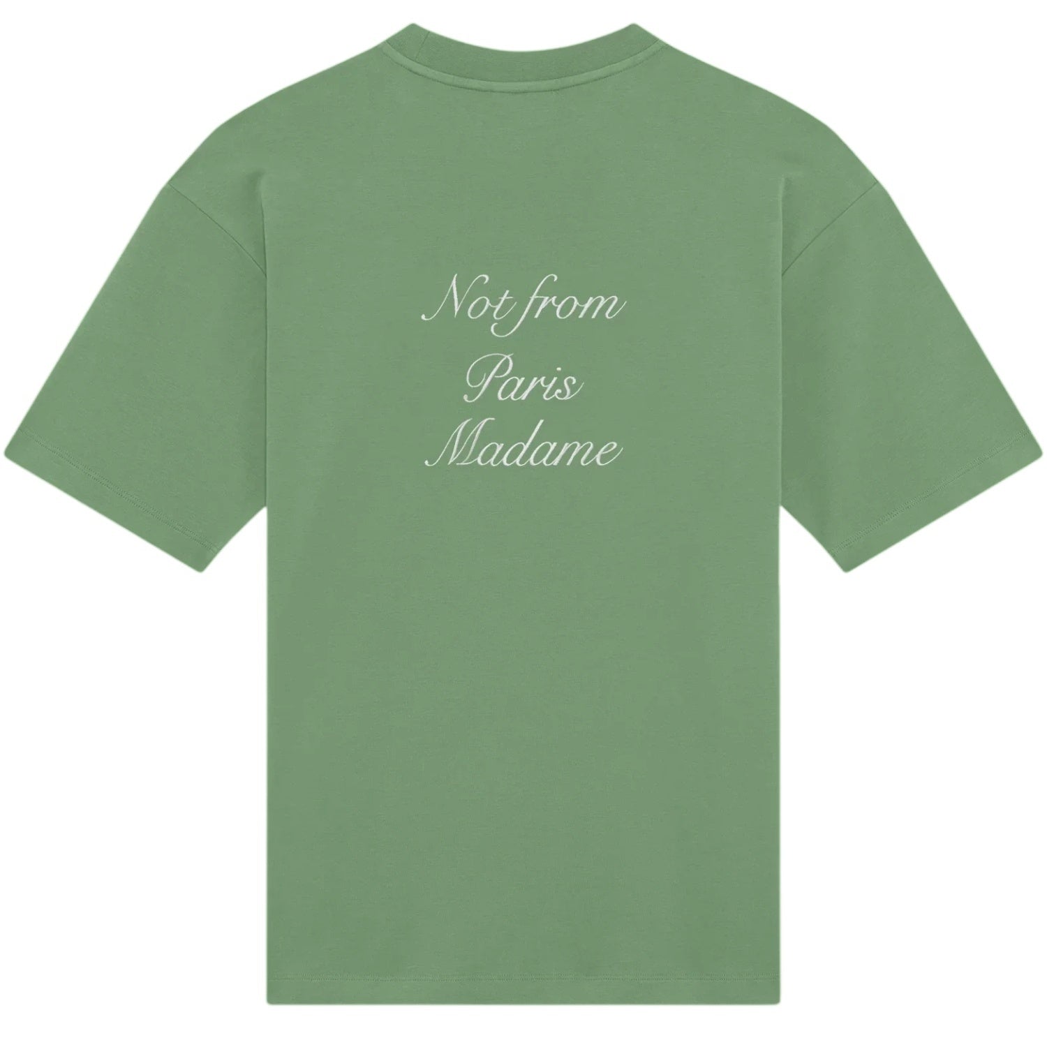 Drôle De Monsieur Slogan Calligraphy T-shirt Licht Groen