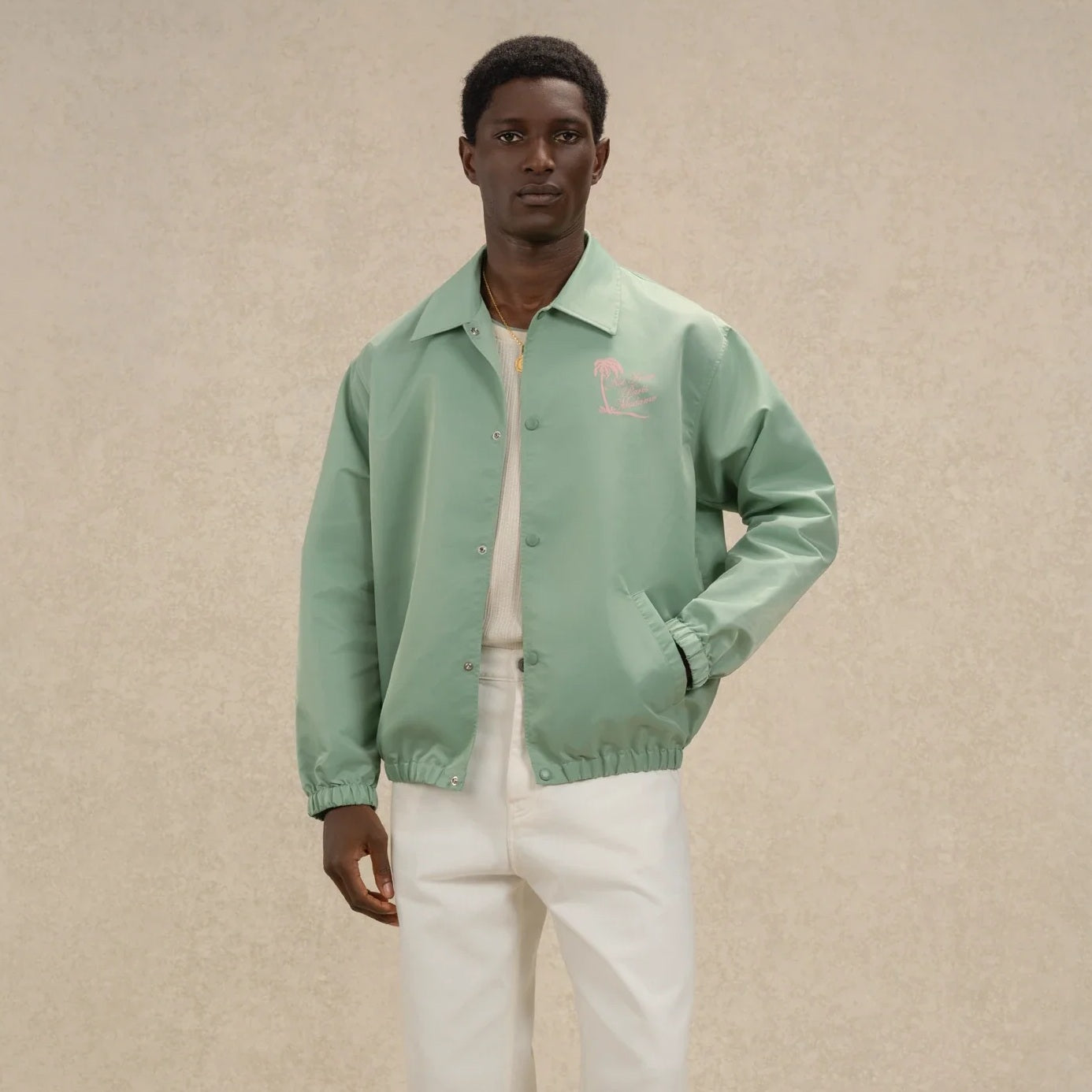 Drôle De Monsieur Slogan Palmiers Vest Licht Groen