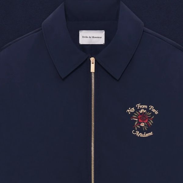Drôle De Monsieur Slogan Rose Bomber Jas Navy