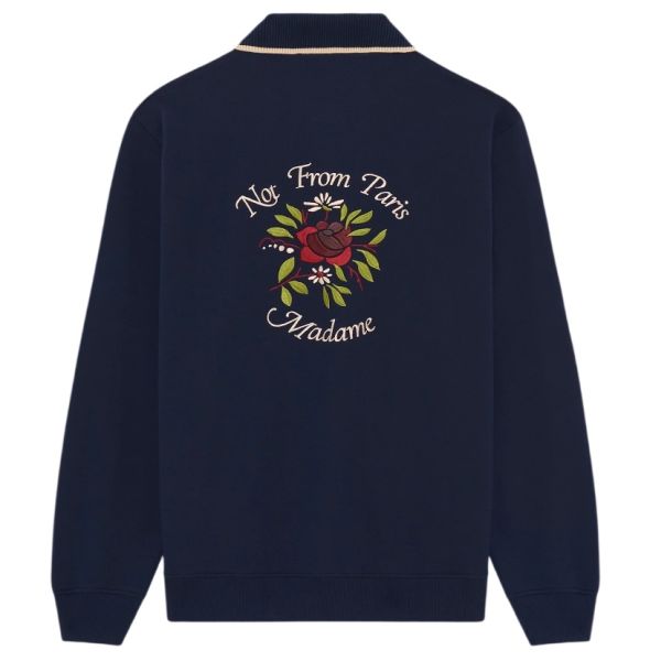 Drôle De Monsieur Slogan Rose Longsleeve Polo Navy