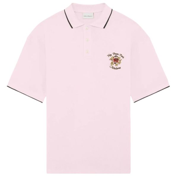 Drôle De Monsieur Slogan Rose Piqué Polo Roze
