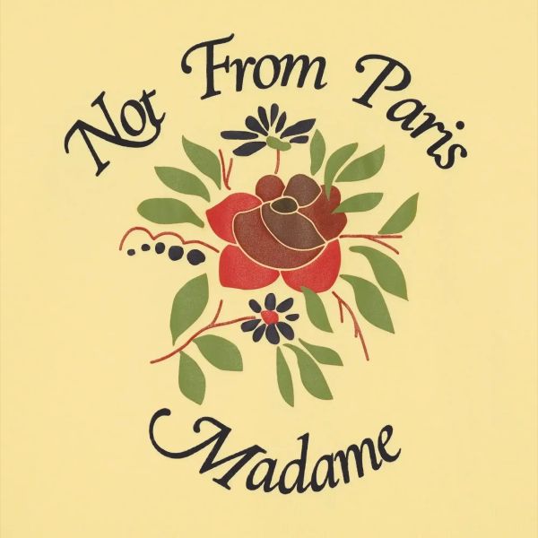Drôle De Monsieur Slogan Rose T-shirt Geel