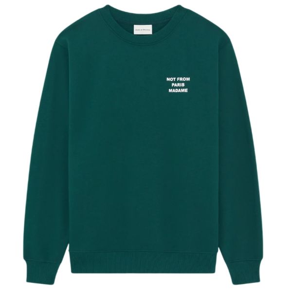 Drôle De Monsieur Slogan Sweater Donker Groen