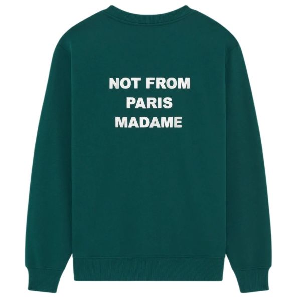 Drôle De Monsieur Slogan Sweater Donker Groen