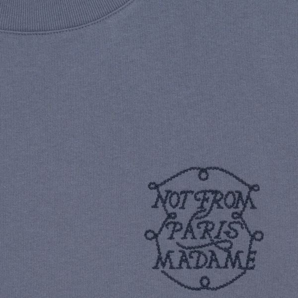 Drôle De Monsieur Slogan Tresses T-shirt Donker Blauw