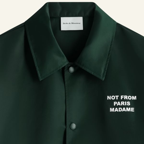 Drôle De Monsieur Slogan Vest Donker Groen