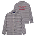 Drôle De Monsieur Checked Slogan Overshirt Beige/Navy