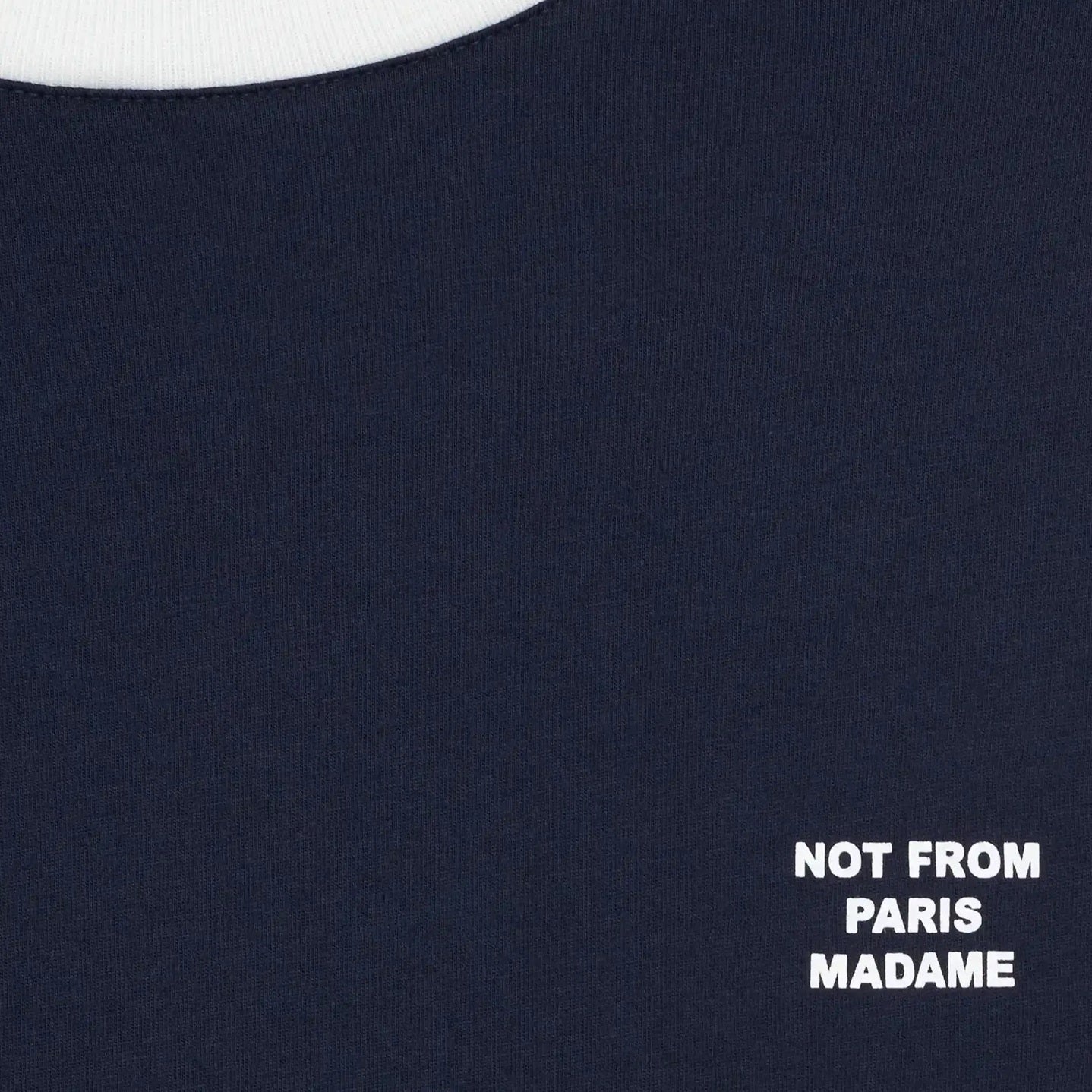 Drôle De Monsieur Contrasted Slogan T-shirt Navy