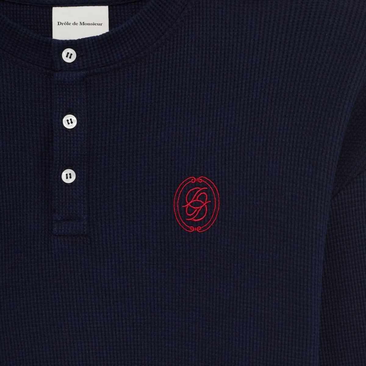 Drôle De Monsieur D Mirror Waffle Longsleeve T-shirt Navy