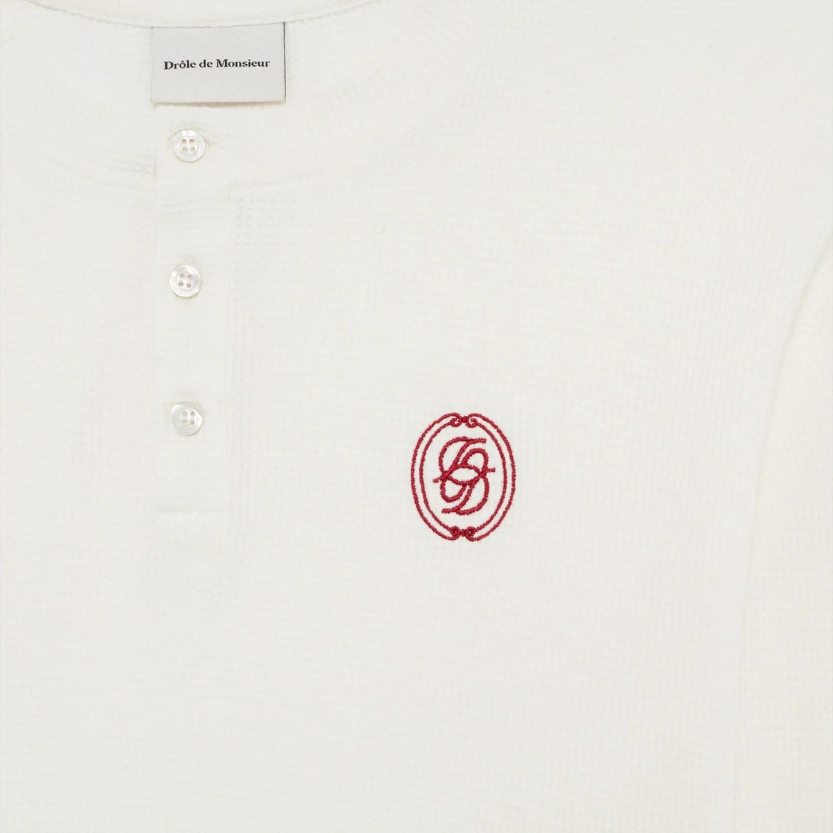 Drôle De Monsieur D Mirror Waffle Longsleeve T-shirt Off White
