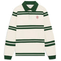 Drôle De Monsieur D Ornament Striped Longsleeve Polo Off White/Groen
