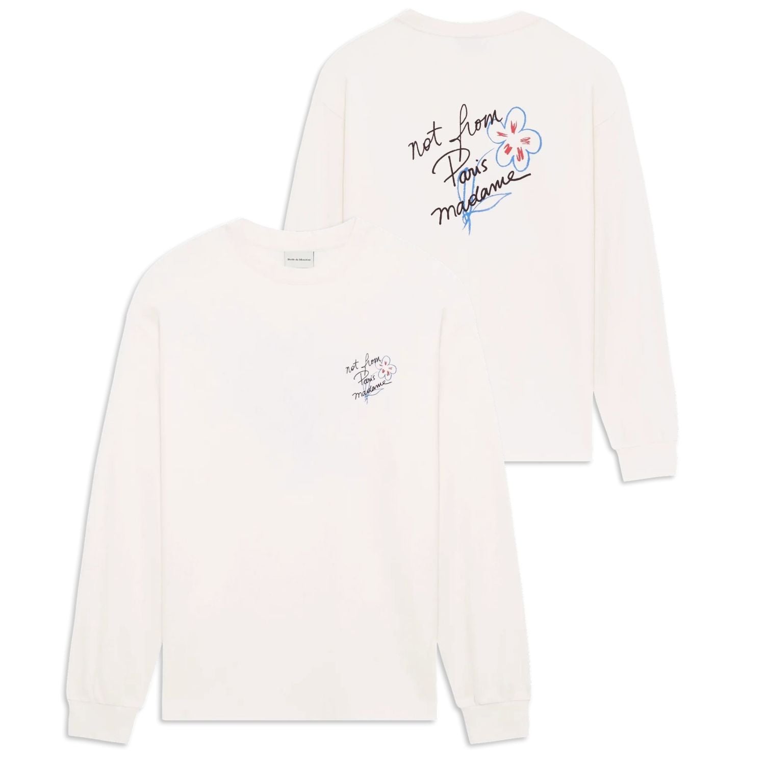 Drôle De Monsieur Slogan Esquisse Longsleeve T-shirt Off White