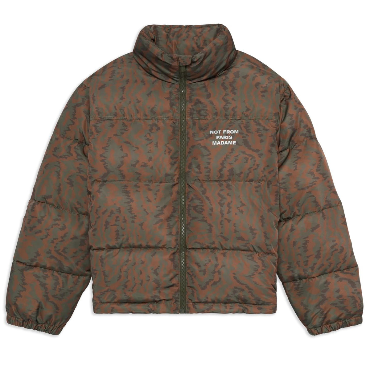 Drôle De Monsieur Slogan Moiré Puffer Donker Groen