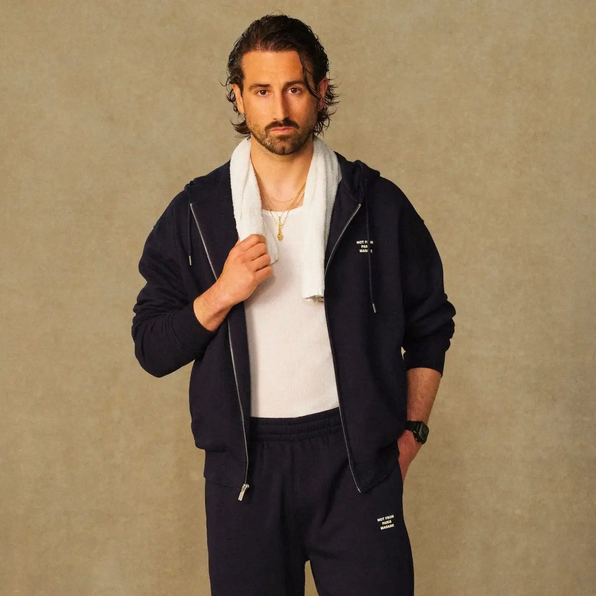 Drôle De Monsieur Slogan Vest Navy