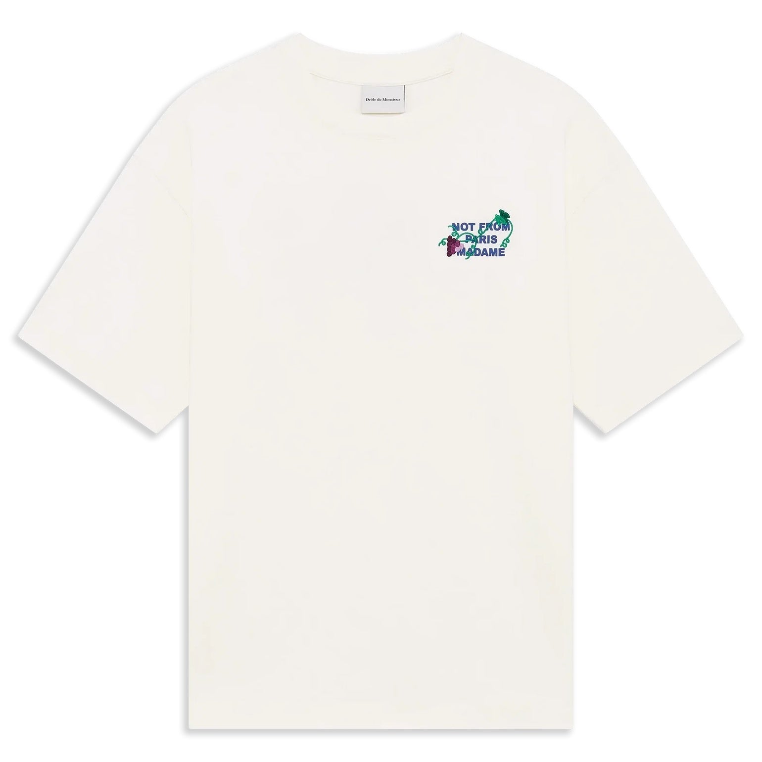 Drôle De Monsieur Vine Embroidered Slogan T-shirt Off White