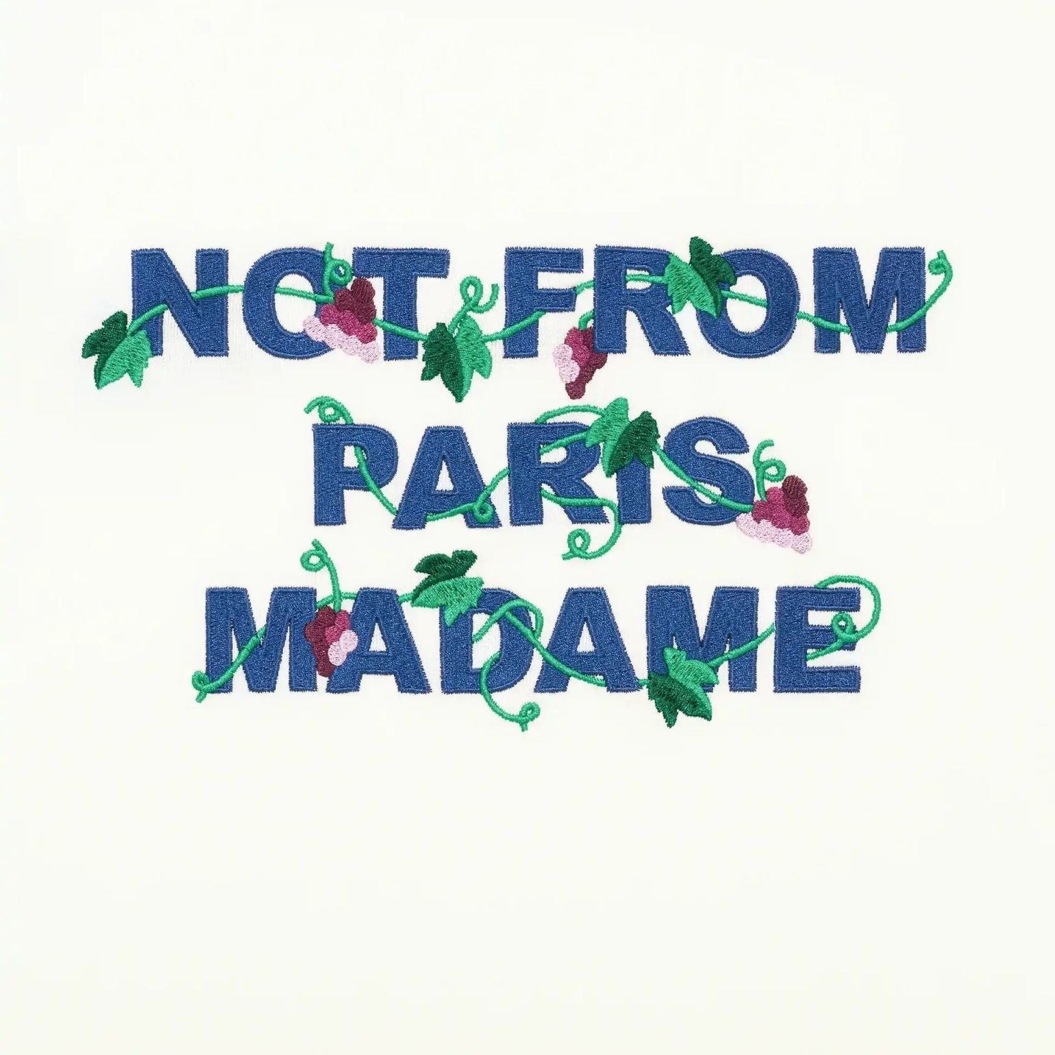 Drôle De Monsieur Vine Embroidered Slogan T-shirt Off White