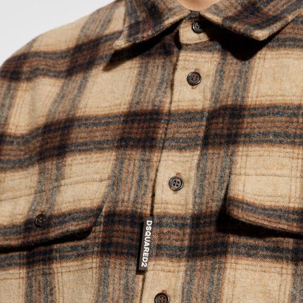 Dsquared2 Canadian Plaid Overshirt Beige/Bruin