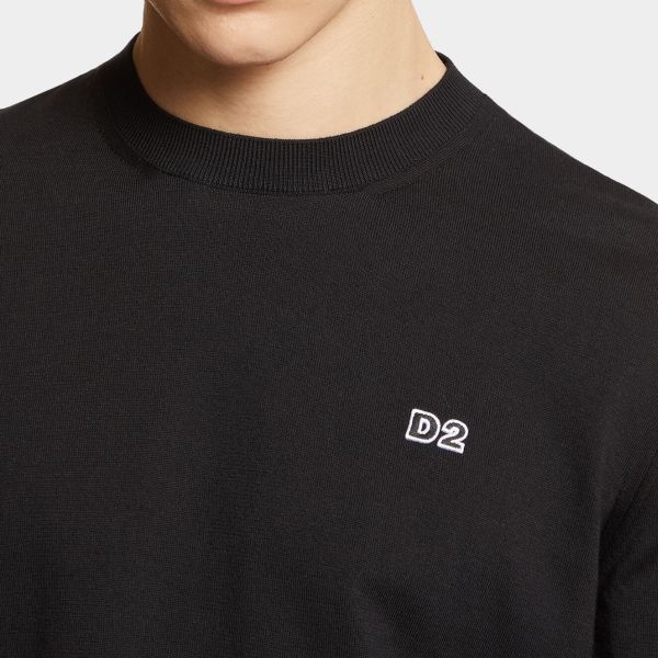 Dsquared2 D2 Cotton Sweater Zwart