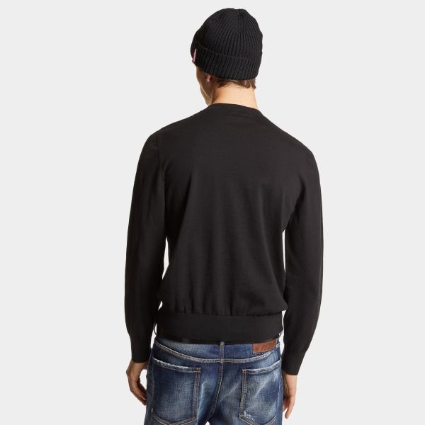Dsquared2 D2 Cotton Sweater Zwart
