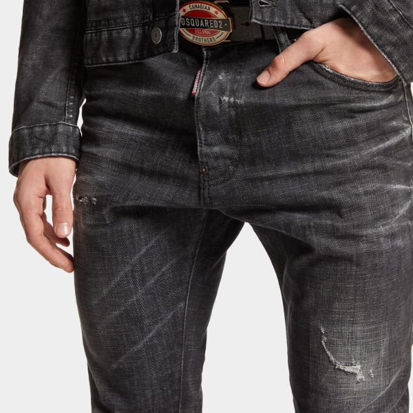 Dsquared2 Washed Distressed Jeans Zwart