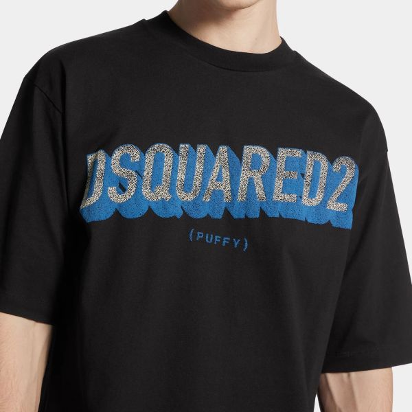 Dsquared2 Loose Fit 3D T-shirt Zwart