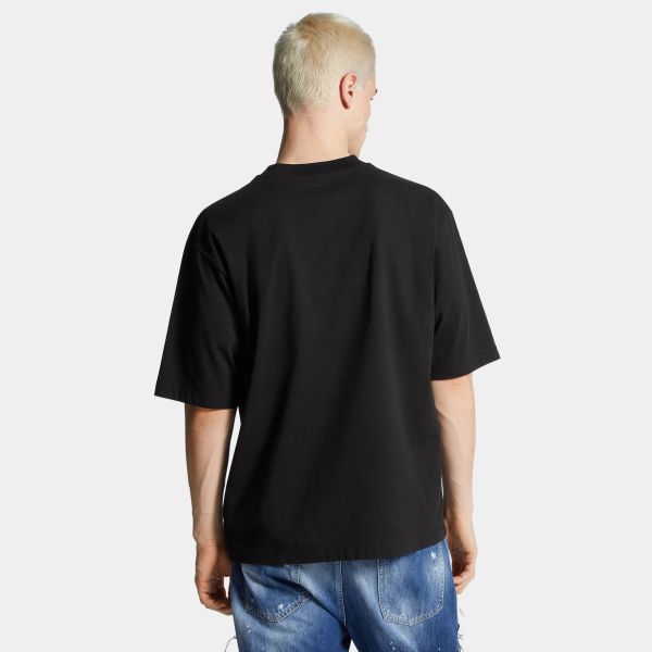 Dsquared2 Loose Fit 3D T-shirt Zwart