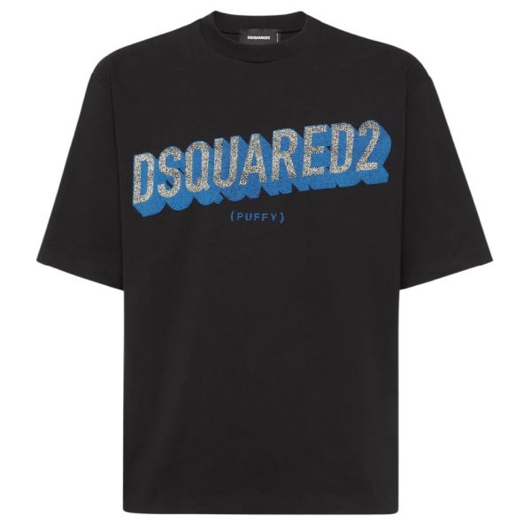 Dsquared2 Loose Fit 3D T-shirt Zwart