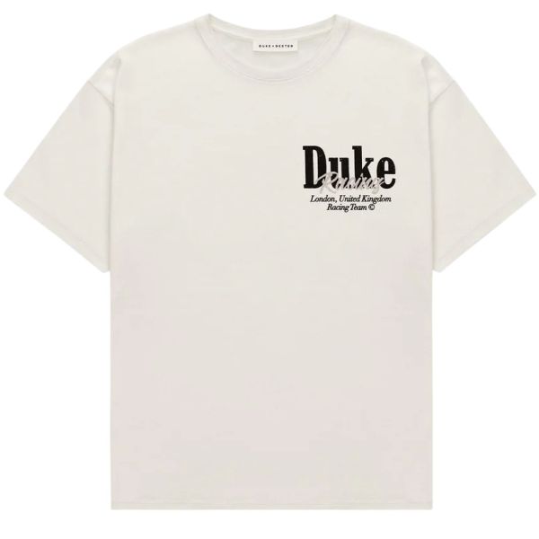 Duke + Dexter Grey Pit Stop T-shirt Wit