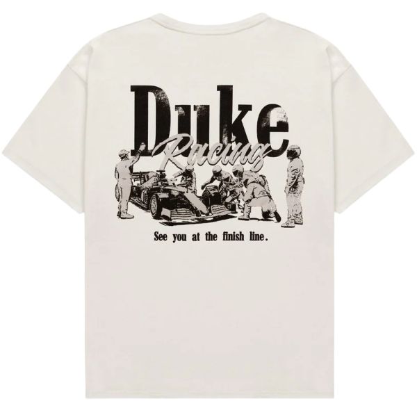 Duke + Dexter Grey Pit Stop T-shirt Wit