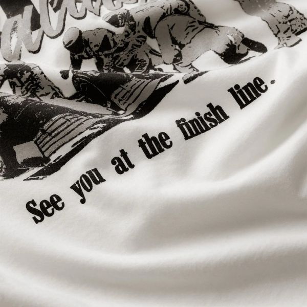 Duke + Dexter Grey Pit Stop T-shirt Wit