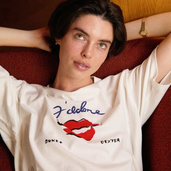 Duke + Dexter J'adore T-shirt Off White